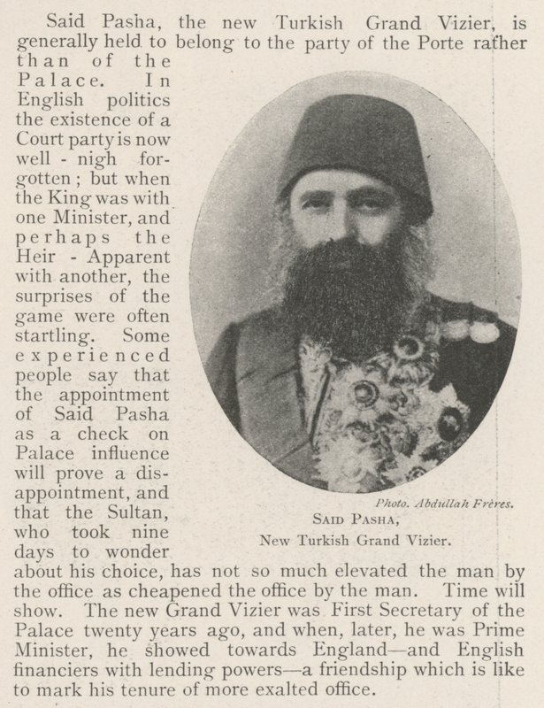Said Pasha, nuovo Gran Visir turco da English Photographer