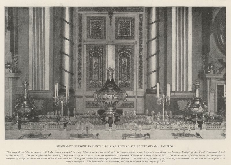 Epergne in argento dorato presentato al re Edoardo VII dall