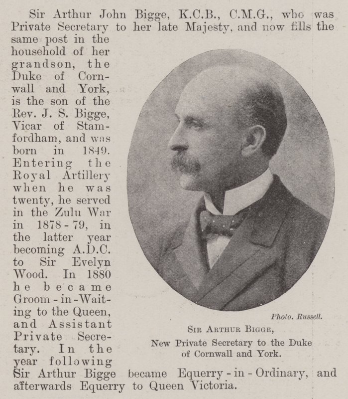 Sir Arthur Bigge, nuovo segretario privato del Duca di Cornovaglia e York da English Photographer