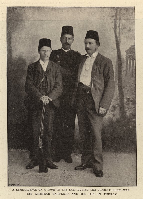 Sir Ashmead Bartlett e suo figlio in Turchia da English Photographer