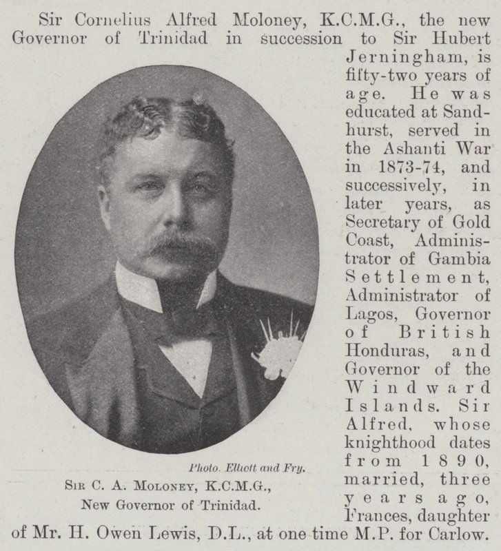 Sir C A Moloney, KCMG, nuovo governatore di Trinidad da English Photographer