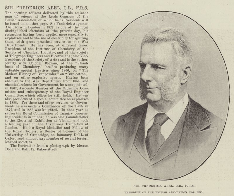 Sir Frederick Abel, CB, FRS, presidente della British Association per il 1890 da English Photographer