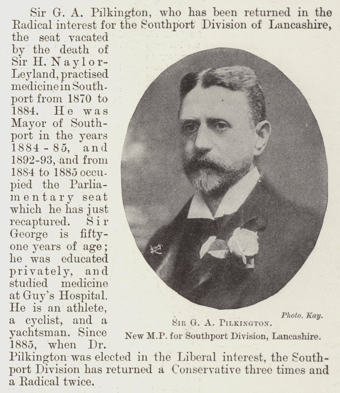 Sir G A Pilkington, nuovo MP per la divisione di Southport, Lancashire da English Photographer