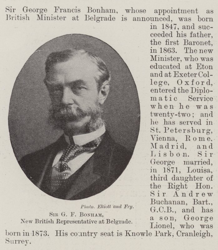 Sir G F Bonham, Nuovo Rappresentante Britannico a Belgrado da English Photographer
