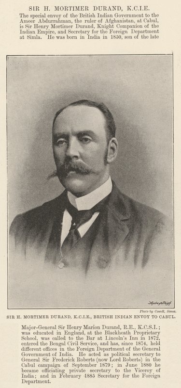 Sir H Mortimer Durand, KCIE, Inviato Britannico in India a Cabul da English Photographer