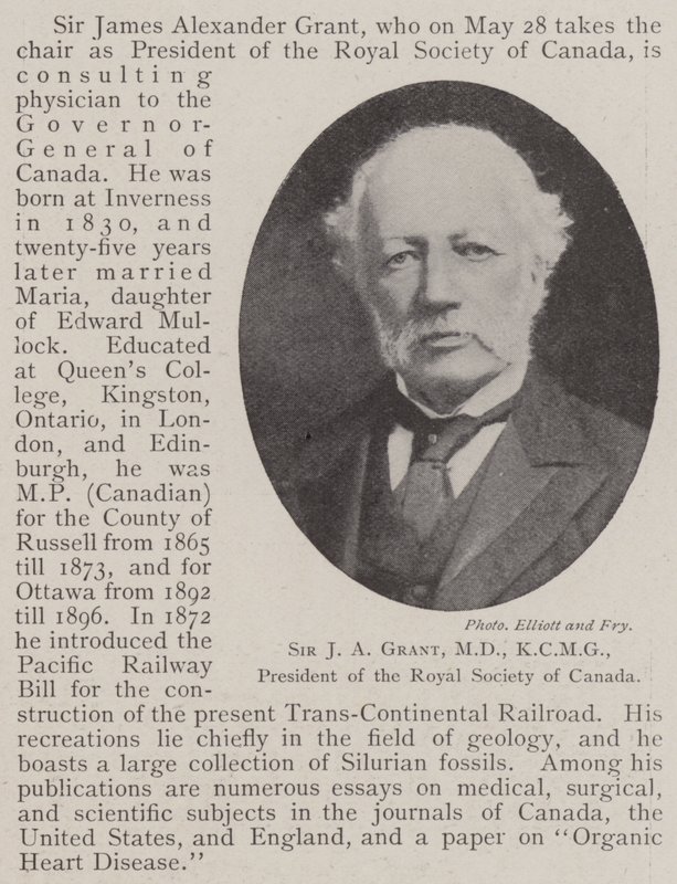 Sir J A Grant, MD, KCMG, presidente della Royal Society of Canada da English Photographer