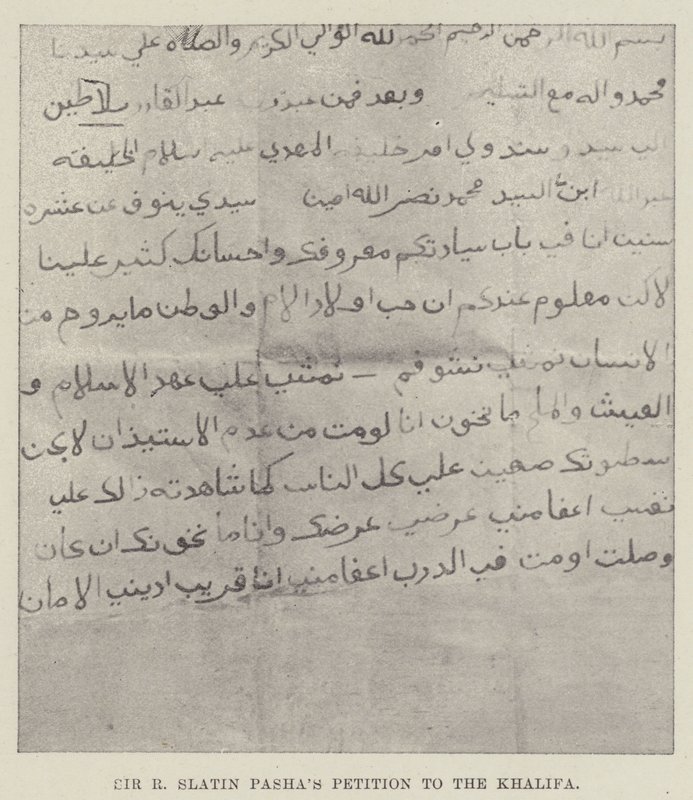 Petizione di Sir R Slatin Pasha al Khalifa da English Photographer