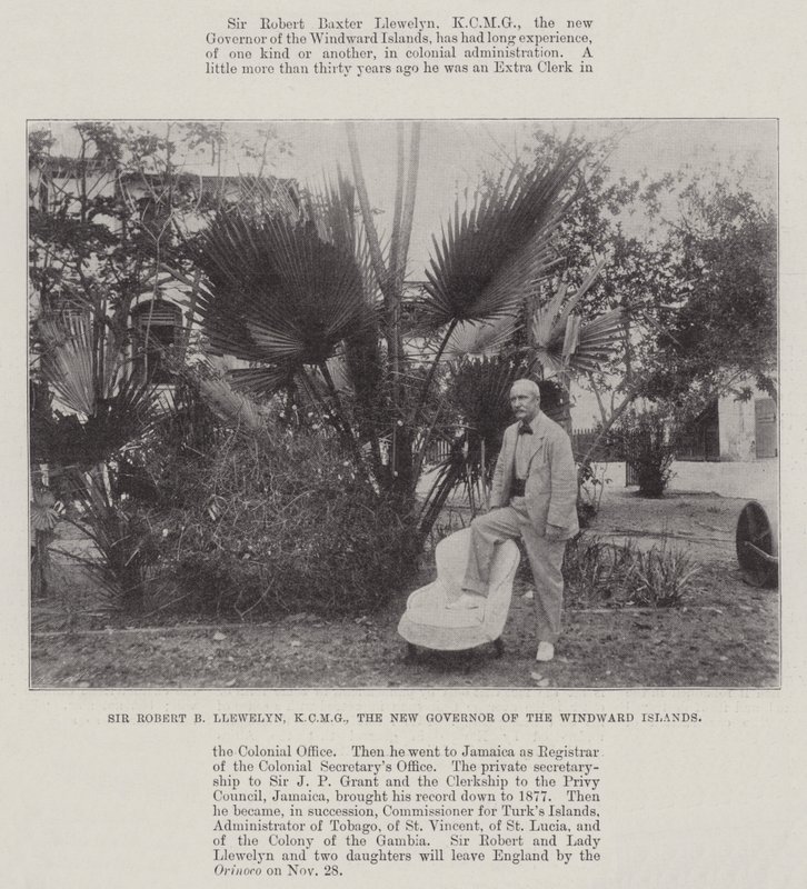 Sir Robert B Llewelyn, KCMG, il nuovo governatore delle Isole Sopravento da English Photographer