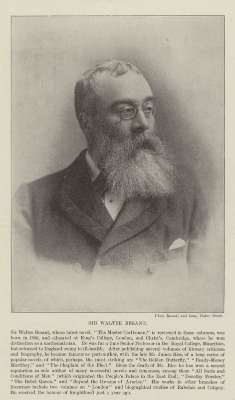 Sir Walter Besant da English Photographer