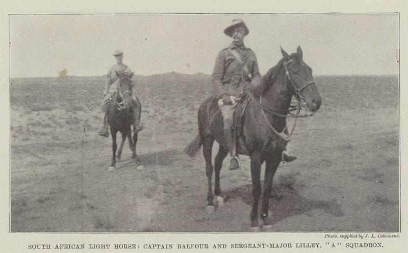 Cavalleria Leggera Sudafricana, Capitano Balfour e Sergente Maggiore Lilley, Squadrone A da English Photographer