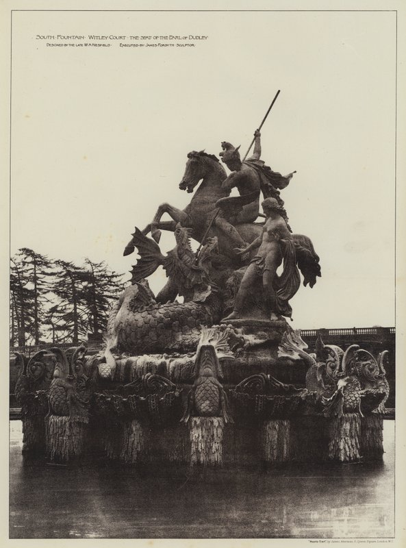 Fontana Sud Witley Court, La Residenza del Conte di Dudley (foto b/n) da English Photographer