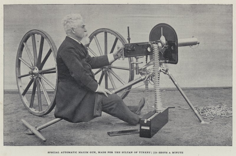 Speciale mitragliatrice automatica Maxim, realizzata per il Sultano della Turchia, 770 colpi al minuto da English Photographer