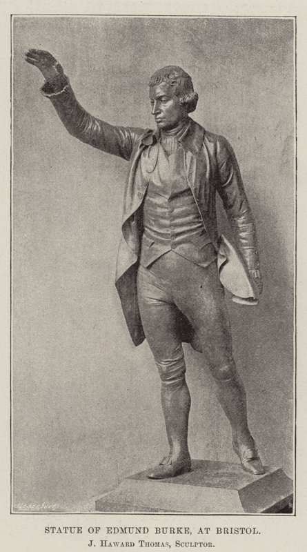 Statua di Edmund Burke a Bristol, J Haward Thomas, scultore da English Photographer