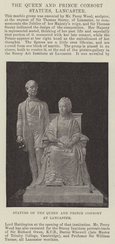Statue della Regina e del Principe Consorte a Lancaster da English Photographer