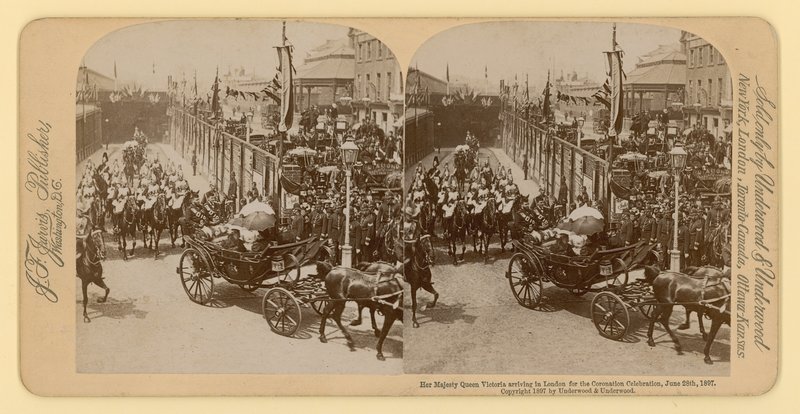 Stampa stereografica del Giubileo di Diamante della Regina Vittoria da English Photographer