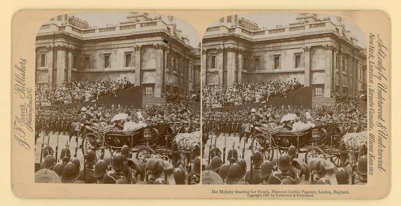 Stampa stereografica del Giubileo di Diamante della Regina Vittoria da English Photographer