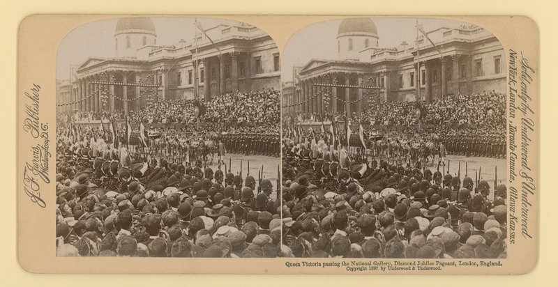 Stampa stereografica del Giubileo di Diamante della Regina Vittoria da English Photographer