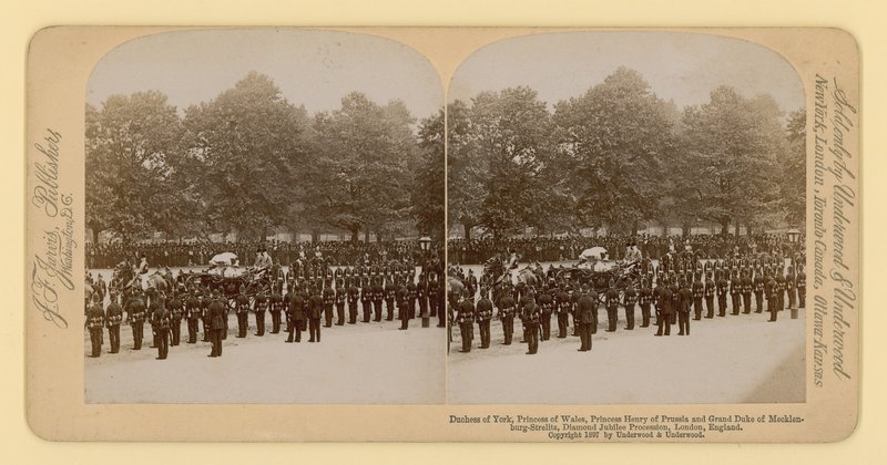 Stampa stereografica del Giubileo di Diamante della Regina Vittoria da English Photographer