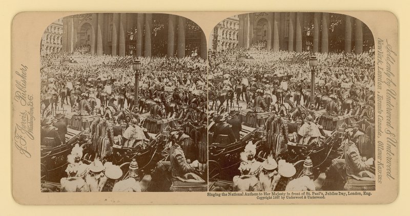 Stampa stereografica del Giubileo di Diamante della Regina Vittoria da English Photographer