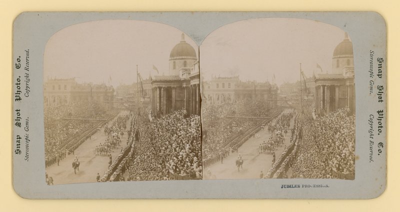 Stampa stereoscopica del Giubileo di Diamante della Regina Vittoria, 28 giugno 1897 da English Photographer
