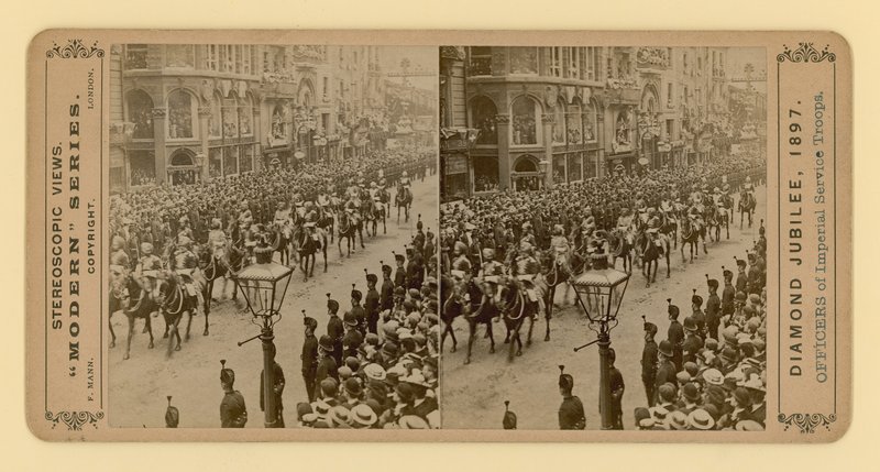 Stampa stereoscopica del Giubileo di Diamante della Regina Vittoria, 28 giugno 1897 da English Photographer
