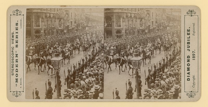 Stampa stereoscopica del Giubileo di Diamante della Regina Vittoria, 28 giugno 1897 da English Photographer