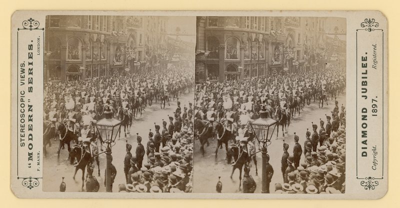 Stampa stereoscopica del Giubileo di Diamante della Regina Vittoria, 28 giugno 1897 da English Photographer