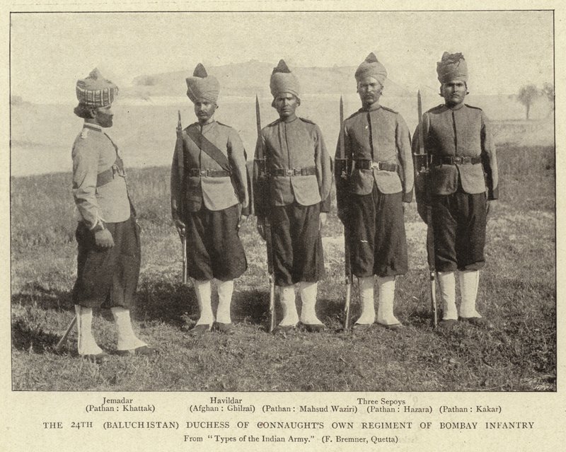 Il 24° (Baluchistan) Reggimento di Fanteria di Bombay della Duchessa di Connaught da English Photographer