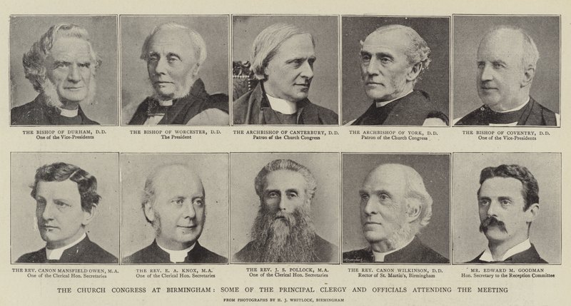 Il Congresso della Chiesa a Birmingham, alcuni dei principali clero e funzionari che partecipano alla riunione da English Photographer