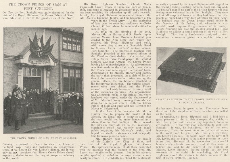 Il Principe Ereditario del Siam a Port Sunlight da English Photographer