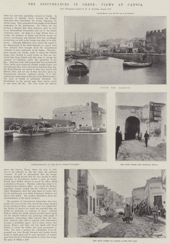 I disordini a Creta, vedute di Candia da English Photographer