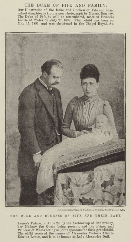 Il Duca e la Duchessa di Fife e il loro bambino da English Photographer
