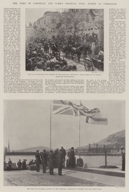 Il tour coloniale del Duca di Cornovaglia e York, scene a Gibilterra da English Photographer