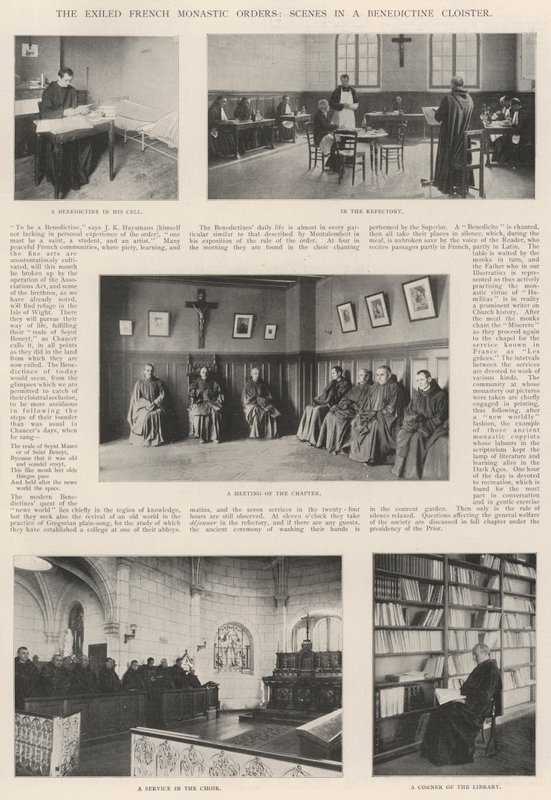 Gli ordini monastici francesi esiliati, scene in un chiostro benedettino da English Photographer