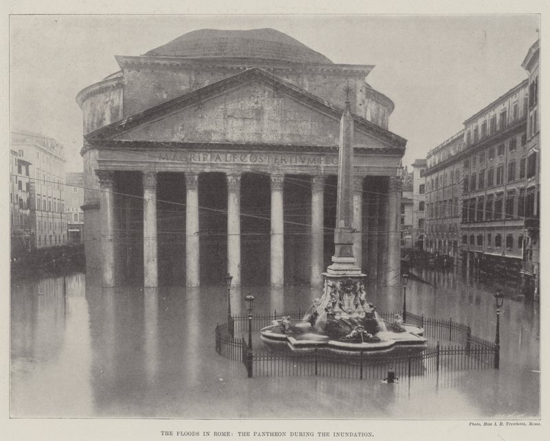 Le inondazioni a Roma, il Pantheon durante l