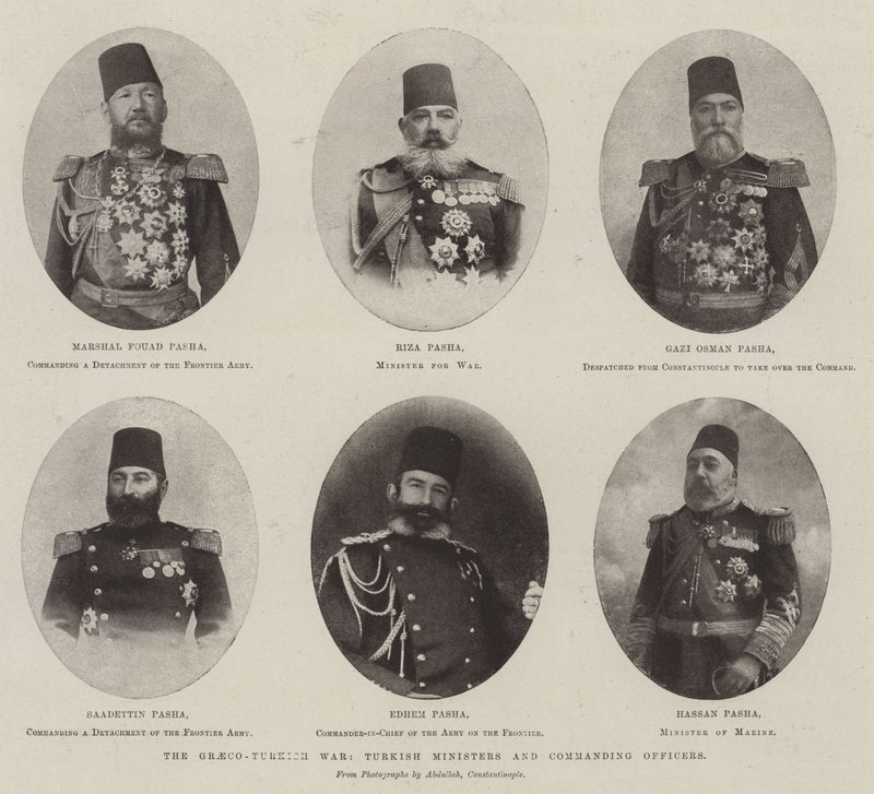 La guerra greco-turca, ministri turchi e ufficiali comandanti da English Photographer