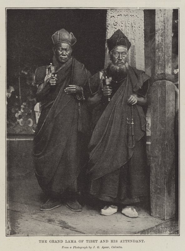 Il Gran Lama del Tibet e il suo Assistente da English Photographer