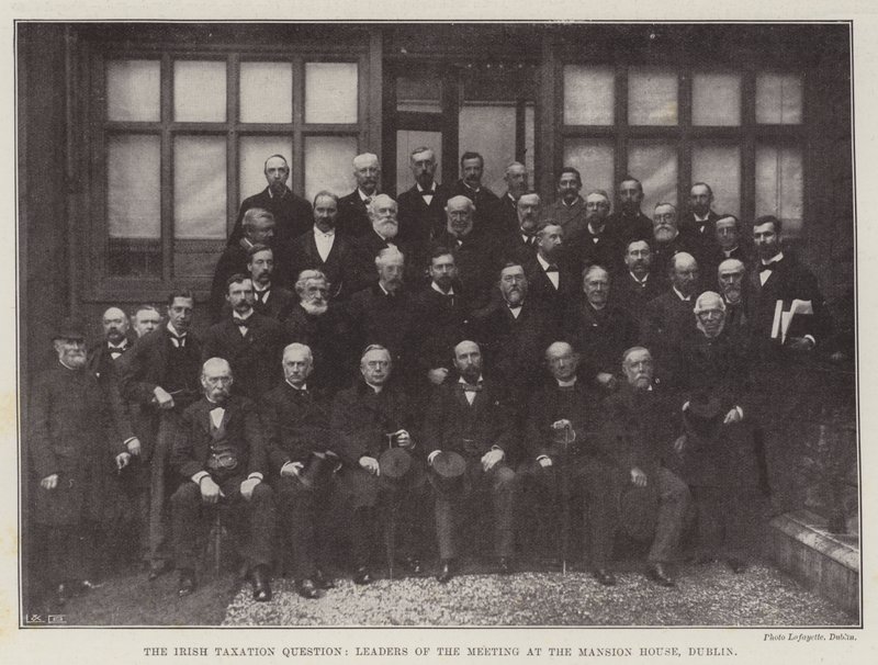 La questione della tassazione irlandese, leader della riunione alla Mansion House, Dublino da English Photographer