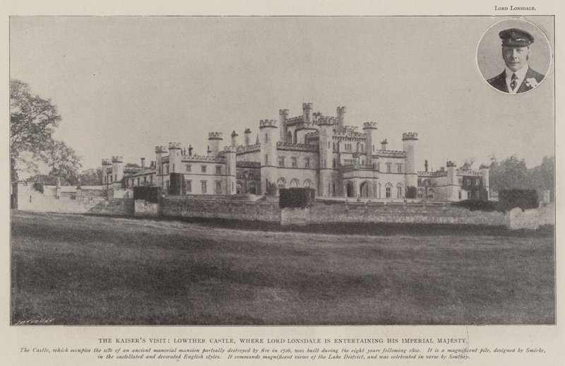 La visita del Kaiser, Castello di Lowther, dove Lord Lonsdale ospita Sua Maestà Imperiale da English Photographer