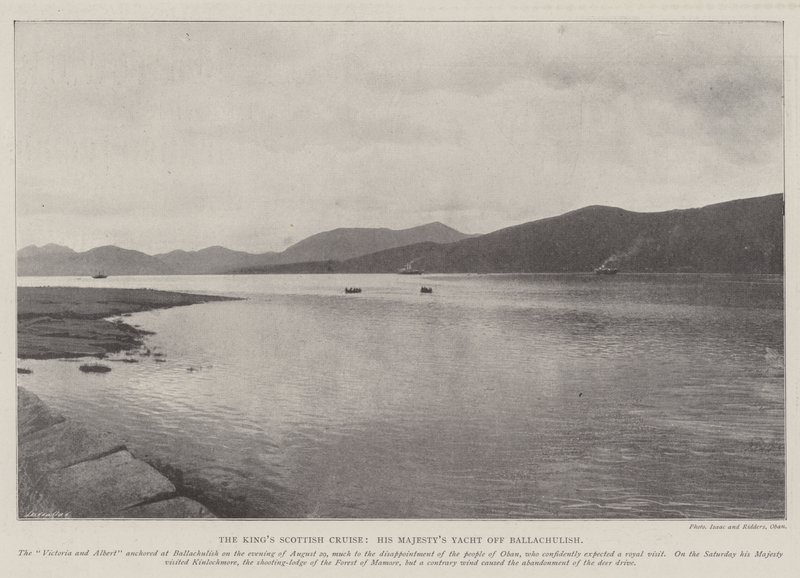 La crociera scozzese del re, lo yacht di Sua Maestà al largo di Ballachulish da English Photographer