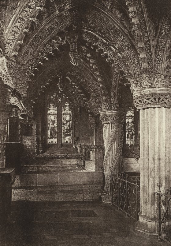 La cappella della Madonna, Rosslyn Chapel, Midlothian (foto b/n) da English Photographer