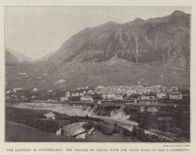 La Frana in Svizzera, il Villaggio di Airolo, con il Sasso Rosso sullo Sfondo da English Photographer