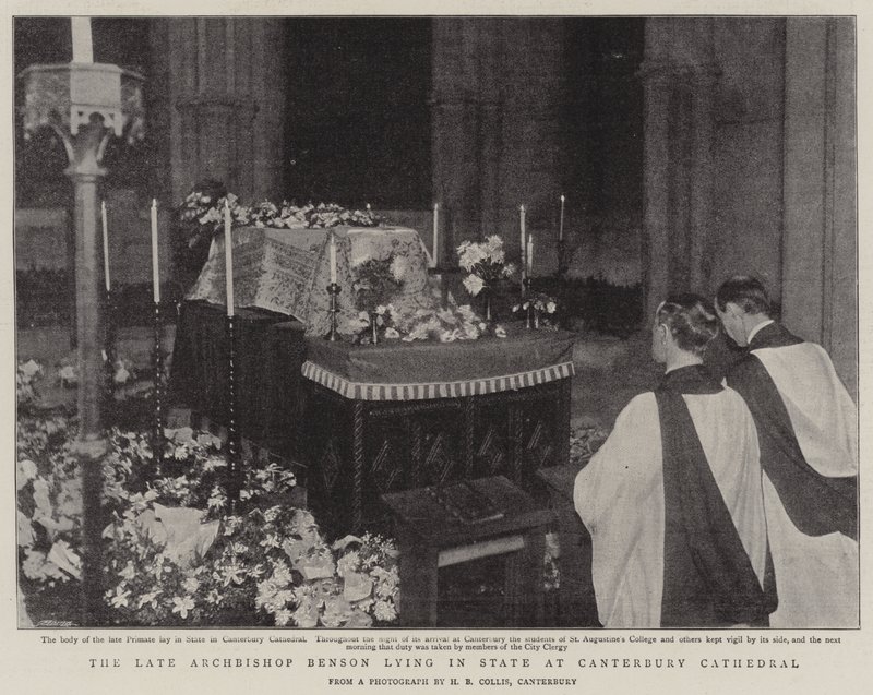 Il defunto arcivescovo Benson in stato a Canterbury Cathedral da English Photographer