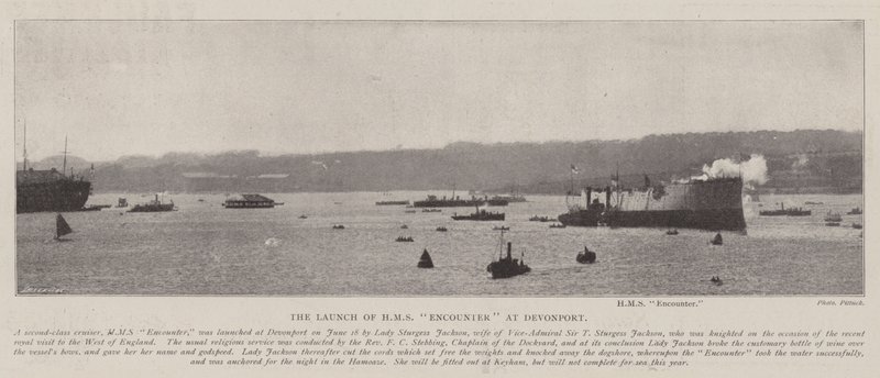 Il varo della HMS Encounter a Devonport da English Photographer