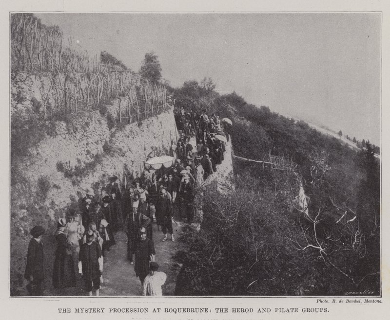 La processione del mistero a Roquebrune, i gruppi di Erode e Pilato da English Photographer