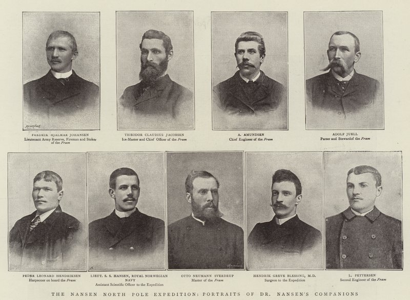 La spedizione al Polo Nord di Nansen, ritratti dei compagni del Dr. Nansen da English Photographer