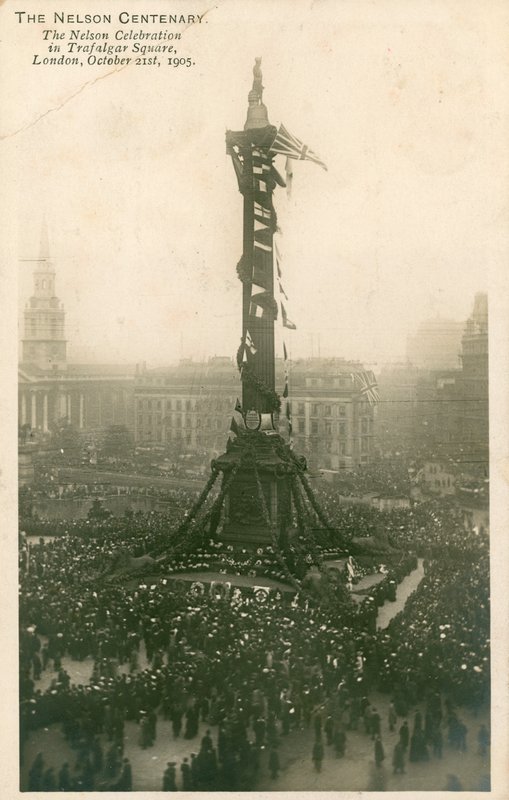 Celebrazione di Nelson a Trafalgar Square, Londra, 21 ottobre 1905 da English Photographer