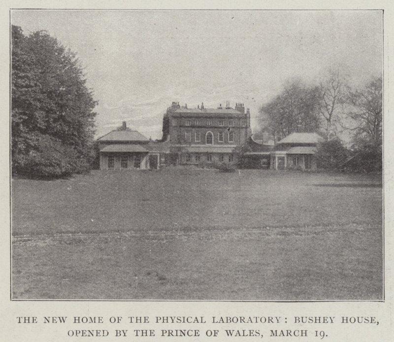 La nuova sede del laboratorio fisico, Bushey House, inaugurata dal principe del Galles, 19 marzo da English Photographer
