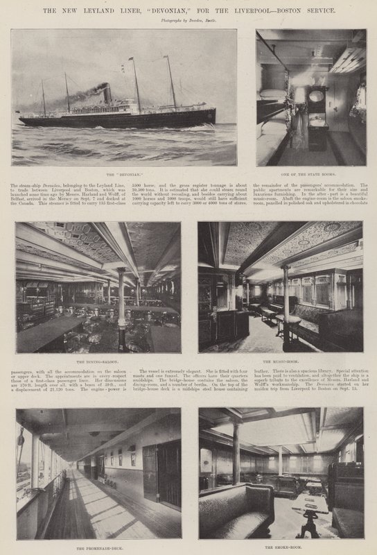 Il nuovo liner Leyland, Devonian, per il servizio Liverpool-Boston da English Photographer