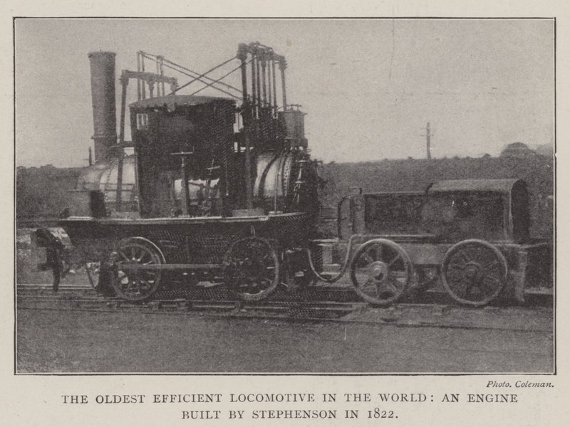La più antica locomotiva efficiente del mondo, un motore costruito da Stephenson nel 1822 da English Photographer